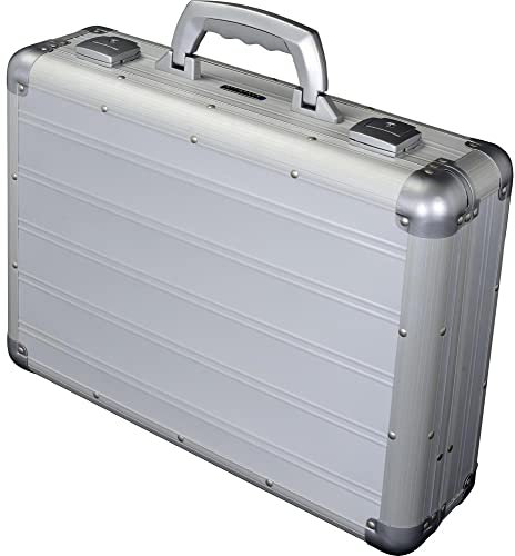 ALUMAXX 45160 Attaché Laptopkoffer Venture, Aktenkoffer aus Aluminium, Dokumentenkoffer Alu, Business Koffer, Alukoffer ca. 46 cm, Silber Matt, 45,5 × 33,5 × 13,5 cm
