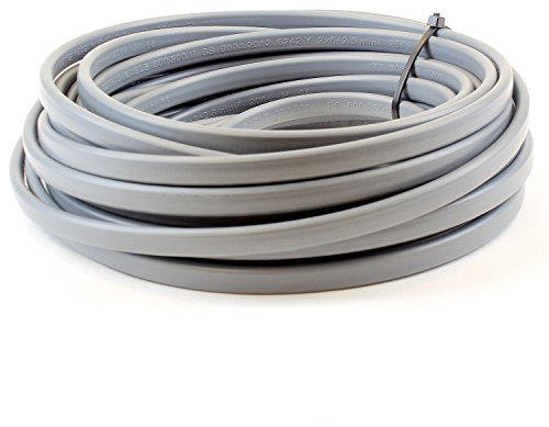 Ali's DIY 2.5 mm Twin and Earth 6242Y Flat Grey Electric Cable - 5 metre Cut Length
