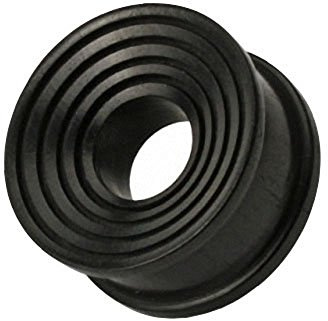 Piercingfaktor Organic Double Flared Flesh Tunnel Piercing Ohr Schmuck Areng Holz Rillen Schwarz 14mm