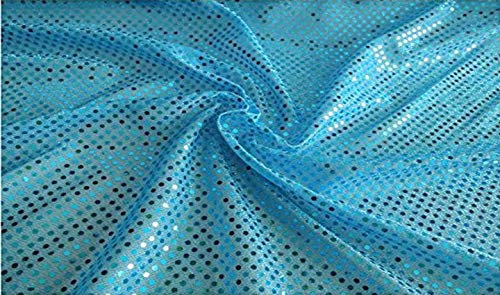 FABRICS-CITY TÜRKIS HOCHWERTIG PAILETTEN STOFF PAILLETTENSTOFF 3MM STOFFE, 2596