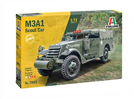 Italeri 7063 1:72 US M3A1 Spähpanzer - Modellbau, Bausatz, Standmodellbau, Basteln, Hobby, Kleben, Plastikbausatz, detailgetreu, Mehrfarbig