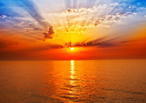 LYSCO XXL Poster 100 x 70cm (S804) sunrise in the sea Sonnenuntergang (Lieferung gerollt!)