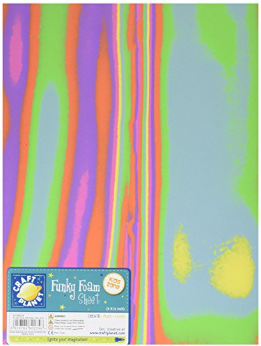 Craft Planet 9 x 12 Funky Foam Sheet 2mm Thick, Stripe, Coloured Accessories, Card Making Supplies, Coloured Foam Sheets, Modelling, Printing, Paint, Art & Crafts, Padding