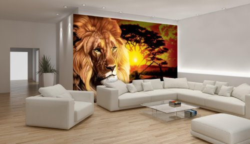 Forwall Vlies Fototapete Tapete Vliestapete Afrika Löwe Tiere AF433VE L (152,5cm x 104cm) Photo Wallpaper Mural