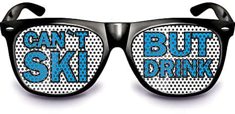 nepp Partybrille Motiv Cant ski Nerd schwarz I Lustige Festival/Karneval Sonnenbrille I Funbrille für dein Apres Ski Kostüm