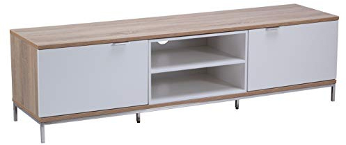 Alphason Chaplin 1600 TV Cabinet - Light Oak & White