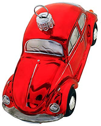 Hamburger Weihnachtskontor - Weihnachtsschmuck und Weihnachtskugeln -VW Käfer rot Official Licensed Produkt