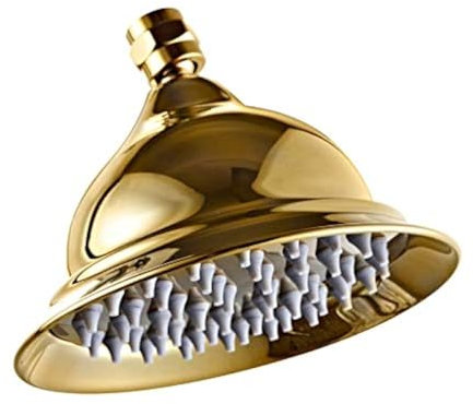 Ownace Bathroom Brass Classic Style Traditional Bell Rainfall Shower Head (6'', Titanium Gold)