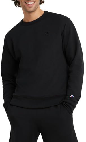 Champion Powerblend-Felpa Maglia, Nero (Black), L Uomo