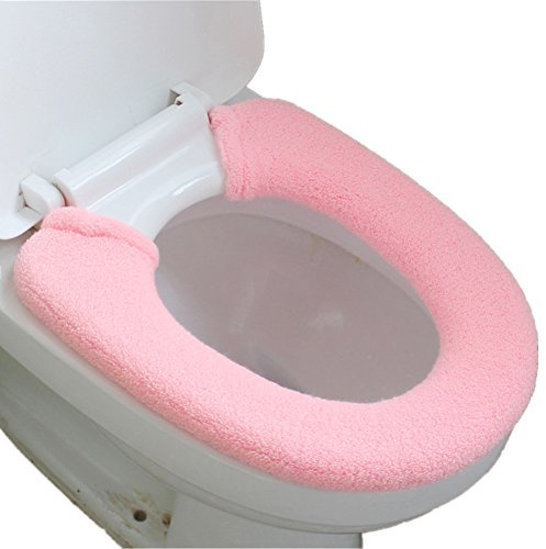 Vimeet Wärmer Waschbar WC-Sitz-Pad Badezimmer Bad WC-Sitzbezüge Toiletten Sitzbezug Closestool Seat Pad Toilet Seat Cover WC-Sitz Kissen Toilette Sitz Abdeckung für Universal Toilettensitz Rosa