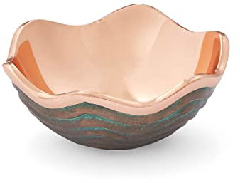 nambe Mini Copper Canyon Bowl | 4.5-Inch Fruit Bowl for Kitchen Counter, Table, Mantel Décor | Decorative Scalloped Edge Vegetable Basket | Salad Serving Bowl | 6.5-Ounce