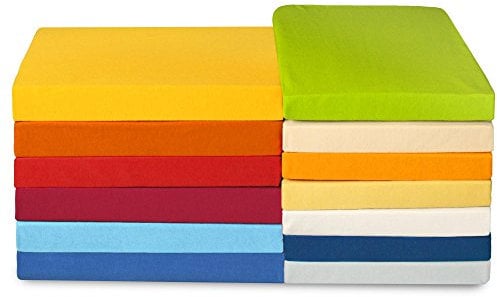 CelinaTex High-Line Kids Spannbettlaken 2er Set 60x120-70x140 cm hell blau Mako Baumwolle 180g/qm Bettlaken Jersey Spannbetttuch