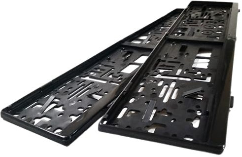 2 Kennzeichenhalter | Kennzeichenrahmen in schwarz passend nur für die Kennzeichengröße 520 mm x 120 mm in Österreich