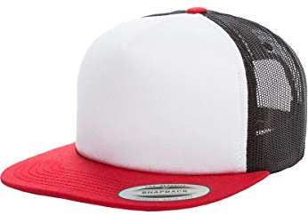 Flexfit Uni 6005FW-Foam Trucker with White Front Cap, red/wht/blk, one Size