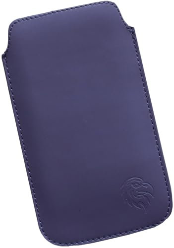 Davii Schutztasche Handytasche für Samsung Galaxy S7 / S10e, Hülle Einsteck Etui Lasche flach mit Band weich Adler Standard ML Dunkel-Lila