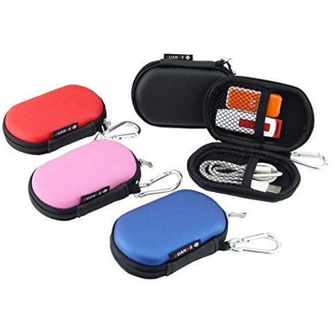 BAIGIO Organizador para cables universales, cables USB, discos duros; estuche de viaje; portaaccesorios electrónicos negro