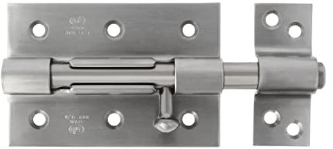 Amig - Verrou à Plaque Axe 454 | Acier Inoxydable 18/8 Résistant | Pour Portes Intérieures et Extérieures | Installation Facile | Sécurité Polyvalente, Mat, 85 mm