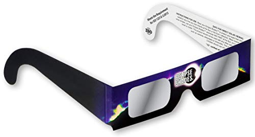 Rainbow Symphony Solar Eclipse Glasses, CE & ISO Certified, Safe for Direct Sun Viewing, Made in USA, 5 Pack