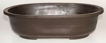 Brown Mica Bonsai Pot - Oval 17 x 11.75 x 4.0