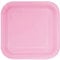 Unique Party- Paquete de 16 platos cuadrados de papel, Color rosa claro, 18 cm (30880)
