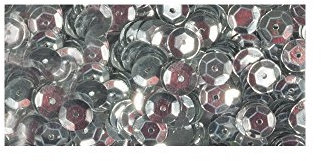 Rayher 3927022 Pailletten, gewölbt, 6mm ø, SB-Box 4000Stück, silber