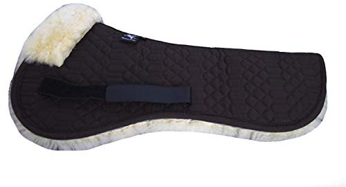 Engel Reitsport | SAKIS1-M-MOC-MED | Sattelkissen mit echtem Merino Lammfell | Fellrand vorne | Steppstoff Mocca Fell med. | Grösse M