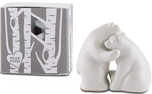 Interlocking Bear Hug Miniature Salt and Pepper Shakers with Gift Packaging by Weddingstar Inc.