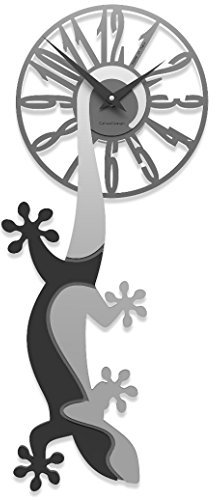 CalleaDesign Gecko Wanduhr schwarz