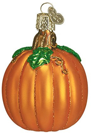 Old World Christmas Thanksgiving Blown Ornaments for Christmas Tree, Pumpkin Glass