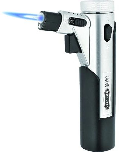 Stellar Cooks Torch Refillable Butane Zinc Alloy Adjustable Flame Safety Lock