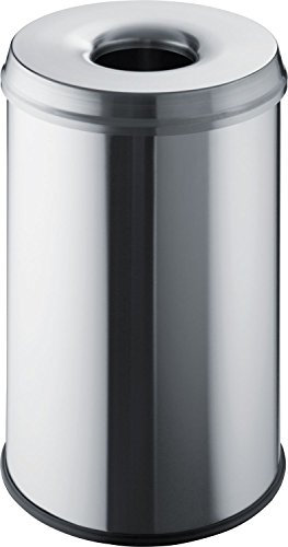 helit H2515600 - Sicherheitspapierkorb mit Löschkopf „the guardian“ 30 Liter, Edelstahl