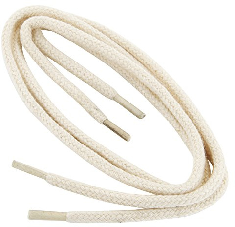 Collonil 1 Paar Schnürsenkel Kordel - rund - dick - Ø 3 mm Längen (120 cm, Eierschale)