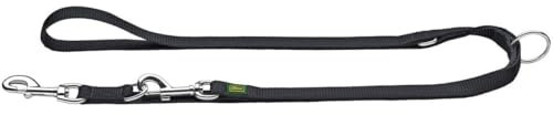 HUNTER Verstellbare Hundeführleine, Farbe: schwarz, 3-fach verstellbar, robustes Nylon, pflegeleicht, Größe: 10/200