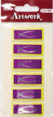Artoz Artwork 3D Motiv-Sticker 185550-21,Fische Magenta auf grün, Handmade