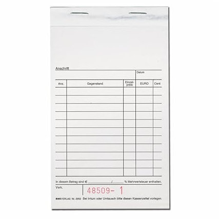 POKORNYS – Kassenblöcke 50x Quittungsblock mit Durchschlag, Stift & Gebrauchsanweisung I selbstdurchschreibend I 10x15 cm I Je Block 100 Blatt (50x Original & 50x Durchschlag) I fortlaufend nummeriert