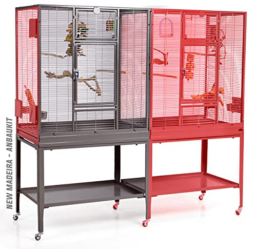 Montana Cages | Erweiterungs - Modul für Sittichvoliere Sittichkäfig New Madeira - Antik