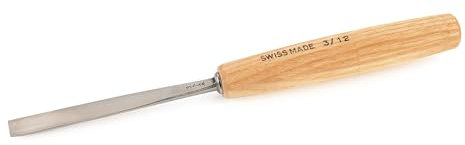 Pfeil Swiss Made Sgorbia a spazzata #3, 12 mm, bordo piatto, manico in legno duro, scalpello per intaglio del legno