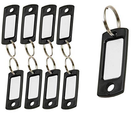 Lucky Line 16920 Schlüsselanhänger aus Kunststoff, flexibel, 1,9 cm Spaltring, Schwarz, 50 Stück