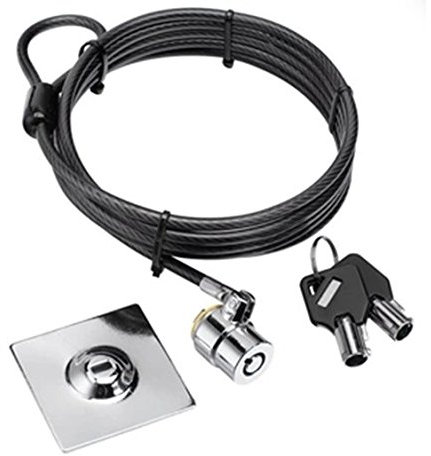 Hamlet xnbtlock20 K Câble de sécurité en Acier avec clé et Plaque Autocollant 3 m pour Tablette PC, Moniteur et MacBook