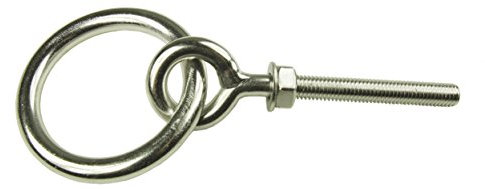 Edelstahl V4A, Ringschraube Augbolzen mit Ring, metrisches Gewinde, M6, 6x55mm