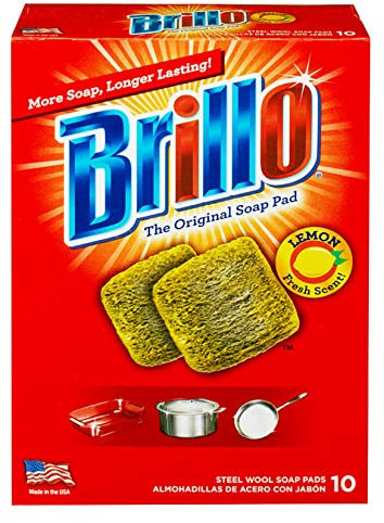 Brillo Lot de 10 tampons de Savon en Laine d'acier, Citron