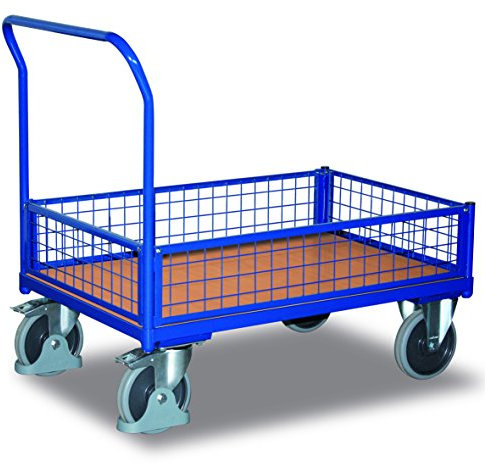 Kastenwagen mit Draht RAL5010 Enzianblau Transportwagen