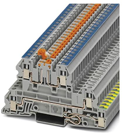 Phoenix Contact UTI 2.5-PE/L/NTB Schutzleiterklemme Dreifach Grau, 400 V / 24A, Packung a 50 Stück