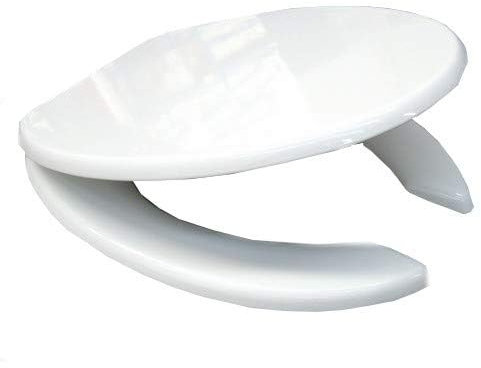 ERCOS Sedile Copri WC Aperto Universale per Comunità, Disabili - Anima in Legno Sedile Aperto con Coperchio/in MDF Universale per Comunita' / con Cerniere Metallo