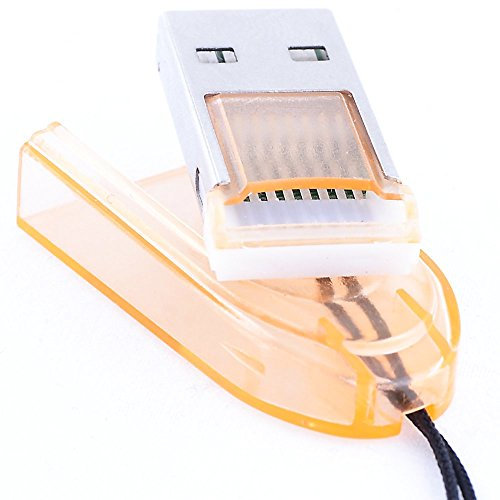 REY Adaptador Lector Tarjeta Micro SD a USB Portátil, Color Naranja
