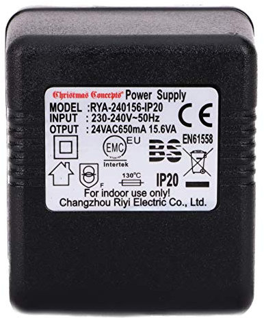 Christmas Concepts® Adaptateur 24V 650mA AC sans Plomb - Convient pour Noël Rope Lumières + Décorations