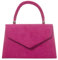 fi9® Bolso de mano retro de ante para boda, fiesta, graduación, noche, bolso de mano, medium (Rosa fucsia)