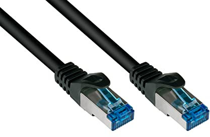 Patchkabel, Cat. 6A, S/FTP, PiMF, halogenfrei, 500MHz, schwarz, 30m, Good Connections®