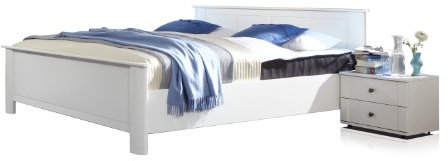 Wimex Schlafzimmer Set mit Bett, Nachttisch/ Nachtschrank 2-er Set Chalet, Liegefläche 180x200 cm, Weiß