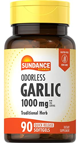 Sundance Odorless Garlic Softgels | 90 Count | Non-GMO and Gluten Free Supplement
